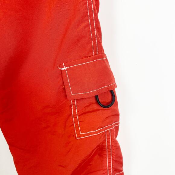 Jocko Vintage Nylon Cargo Tech Pants Y2K Orange Red Mens Size Large - Picture 10 of 10